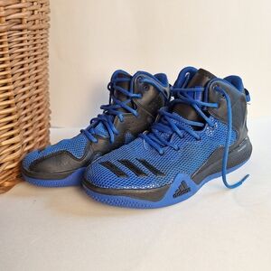 Adidas Dual Threat Blue Black Basketball Sneakers Size 8 Very Good Condotion